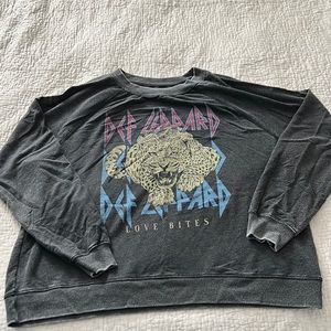 Recycled Karma Def Leppard sweat shirt.